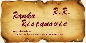 Ranko Ristanović vizit kartica